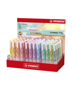 Rotulador stabilo fluorescente fino swing cool pastel expositor de 48 unidades colores surtidos