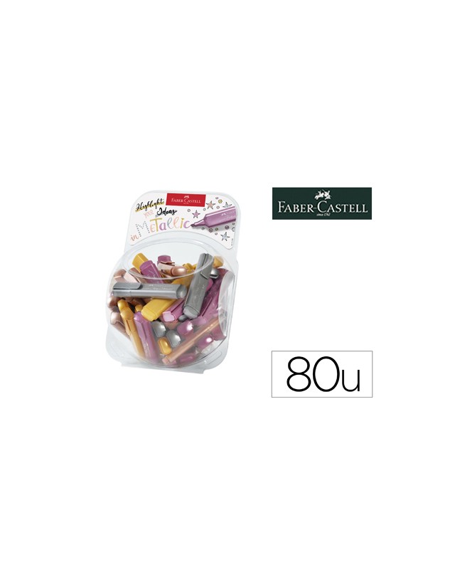 Rotulador faber castell fluorescente textliner 46 metalico bombonera 80 unidades colores surtidos