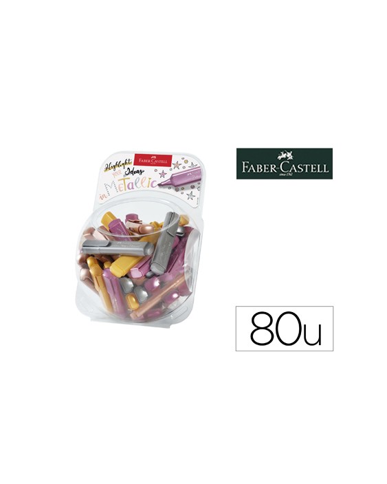 Rotulador faber castell fluorescente textliner 46 metalico bombonera 80 unidades colores surtidos