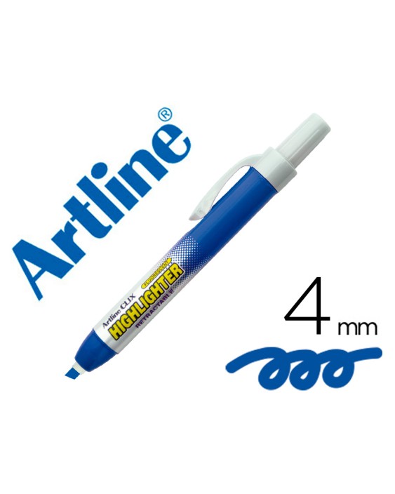 Rotulador artline clix fluorescente ek-63 azul punta biselada 4 mm