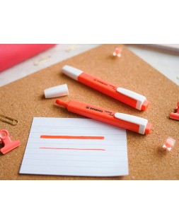 Rotulador stabilo fluorescente fino swing cool pastel coral meloso