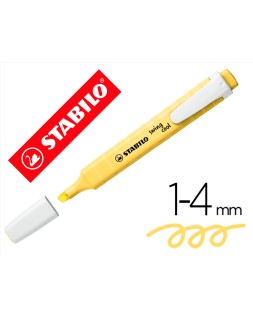 Rotulador stabilo fluorescente fino swing cool pastel amarillo cremoso