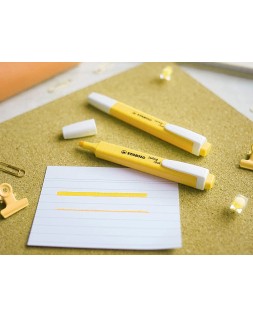 Rotulador stabilo fluorescente fino swing cool pastel amarillo cremoso