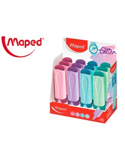 Rotulador maped fluorescente peps pastel con glitter colores surtidos