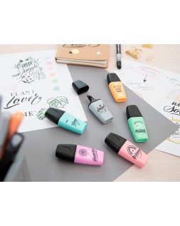Rotulador stabilo boss mini pastel love estuche de 5 unidades colores surtidos