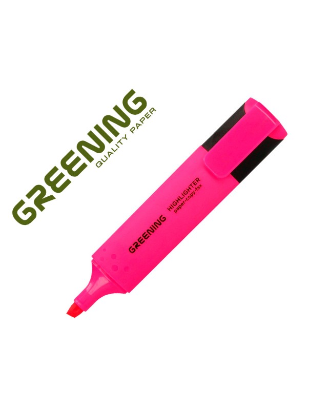 Rotulador greening fluorescente punta biselada rosa