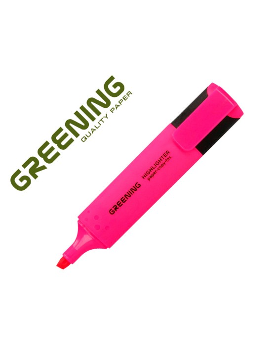 Rotulador greening fluorescente punta biselada rosa