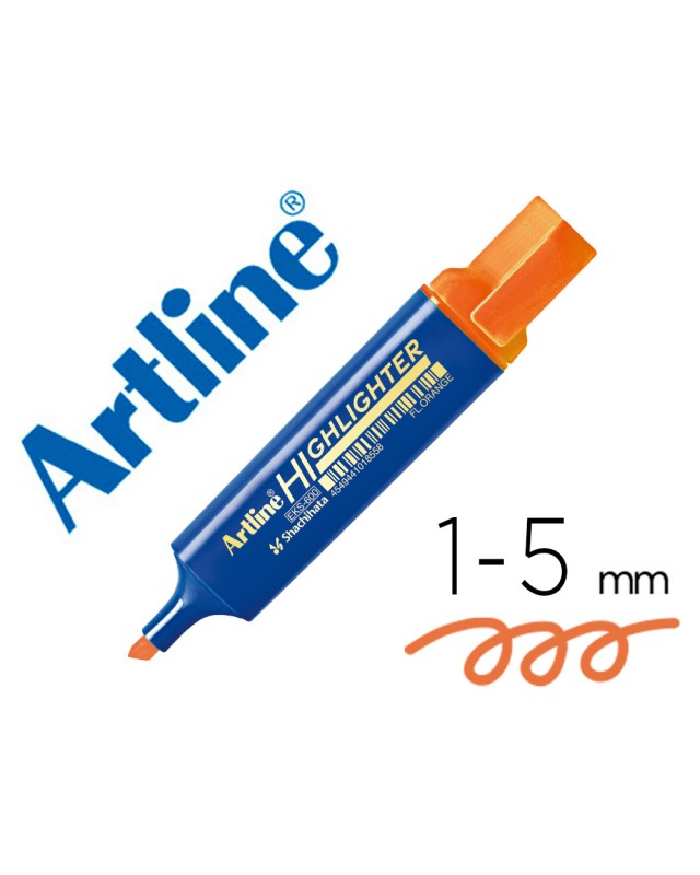 Rotulador artline fluorescente eks-600 naranja punta biselada