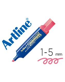 Rotulador artline fluorescente eks-600 rosa punta biselada