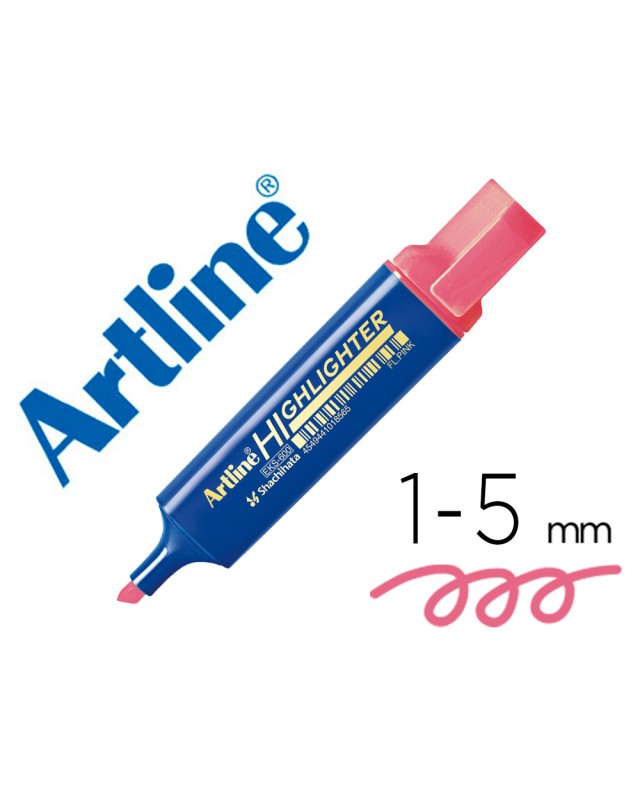 Rotulador artline fluorescente eks-600 rosa punta biselada