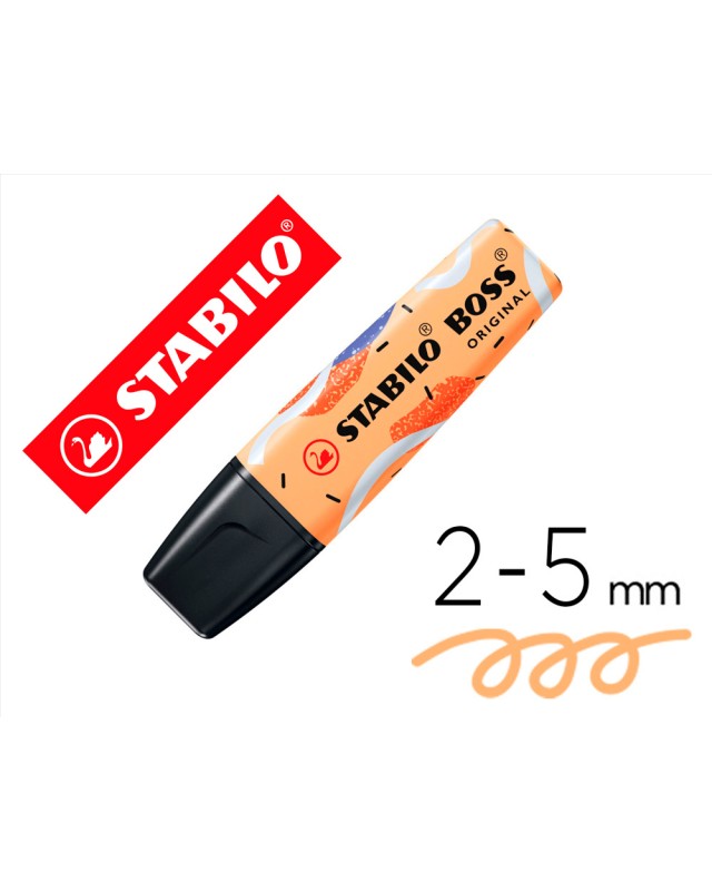 Rotulador stabilo boss fluorescente original pastel by ju schnee naranja palido