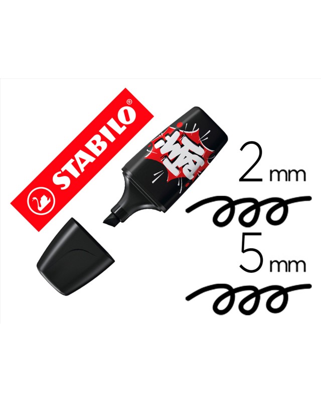 Rotulador stabilo boss mini fluorescente by snooze one negro