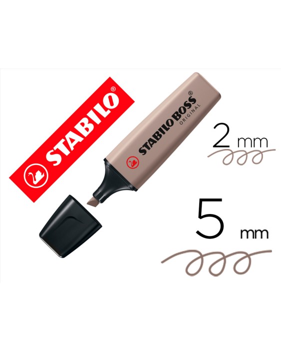 Rotulador stabilo boss original fluorescente nature colors gris calido