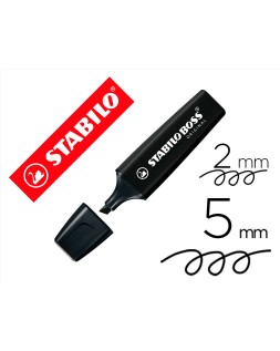 Rotulador stabilo boss pastel fluorescente nature colors negro