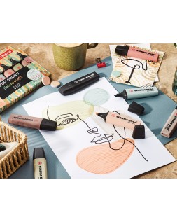 Rotulador stabilo boss pastel fluorescente 70 nature colors expositor de 30 unidades colores surtidos