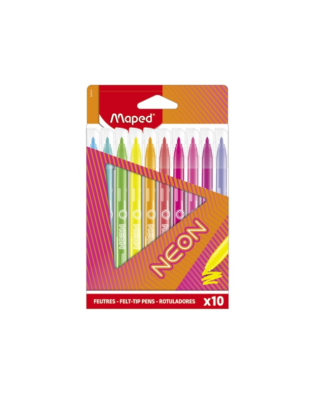 Rotulador maped fluorescente neon caja de 10 unidades colores surtidos