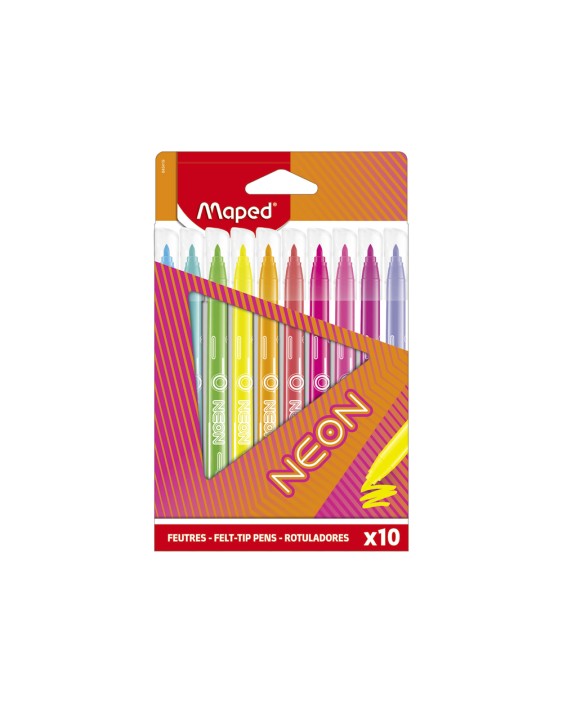 Rotulador maped fluorescente neon caja de 10 unidades colores surtidos