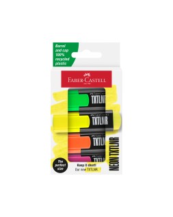 Rotulador faber castell neon txtlnr fluorescente blister de 4 unidades colores surtidos