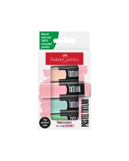 Rotulador faber castell neon txtlnr fluorescente pastel blister de 4 unidades colores surtidos