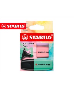 Rotulador stabilo boss fluorescente mini pastel estuche de 3 unidades colores surtidos