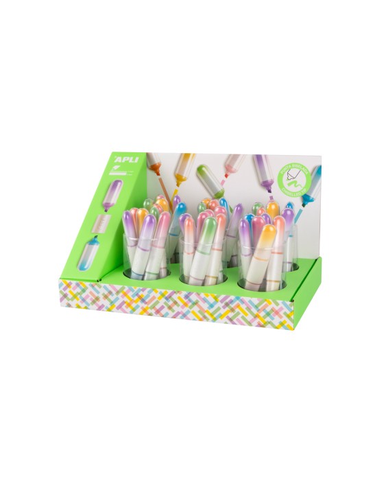 Rotulador apli fluorescente mini doble punta colores surtidos
