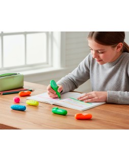 Rotulador imaginovo fluorescente safari glow neon animales y clip caja de 6 unidades surtidas