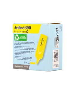 Rotulador artline fluorescente ek-690 eco green punta biselada 1-4 mm amarillo