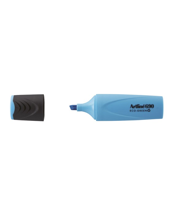 Rotulador artline fluorescente ek-690 eco green punta biselada 1-4 mm azul