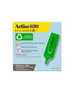 Rotulador artline fluorescente ek-690 eco green punta biselada 1-4 mm verde