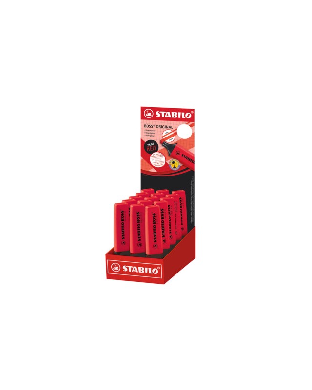 Rotulador stabilo boss fluorescente 70 rojo real expositor de 15 unidades