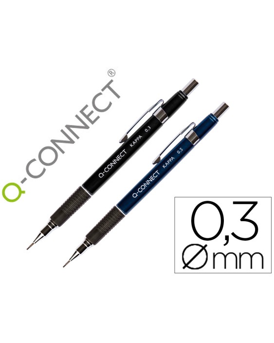 Portaminas q-connect kappa 0,3 mm sujecion de caucho
