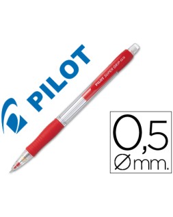 Portaminas pilot super grip rojo 0,5 mm sujecion de caucho