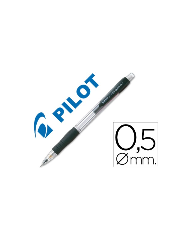 Portaminas pilot super grip negro 0,5 mm sujecion de caucho