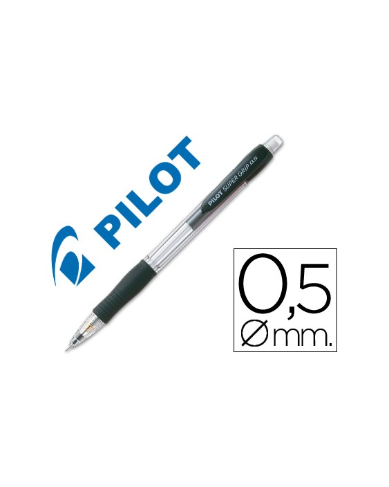 Portaminas pilot super grip negro 0,5 mm sujecion de caucho