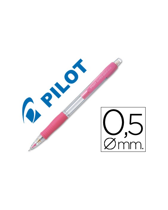 Portaminas pilot super grip rosa 0,5 mm sujecion de caucho