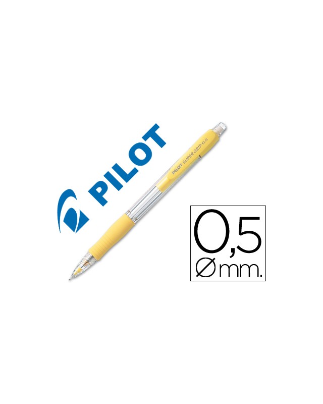 Portaminas pilot super grip amarillo 0,5 mm sujecion de caucho