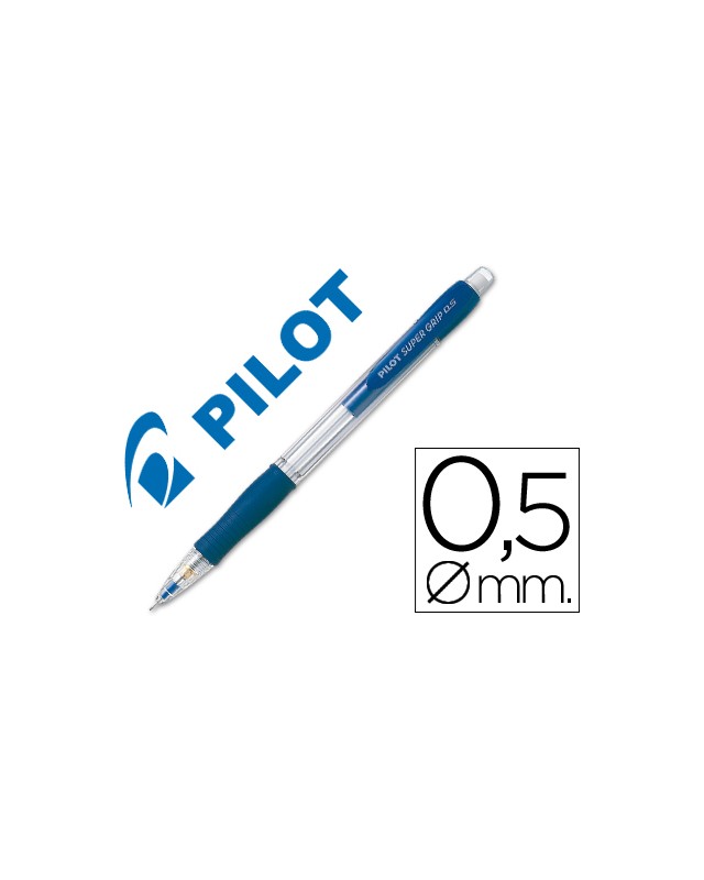 Portaminas pilot super grip azul 0,5 mm sujecion de caucho