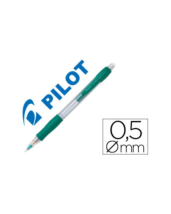 Portaminas pilot super grip verde 0,5 mm sujecion de caucho