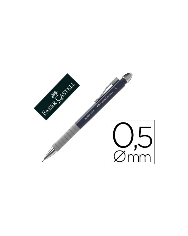 Portaminas faber castell 0,5 mm apollo retractil color azul oscuro