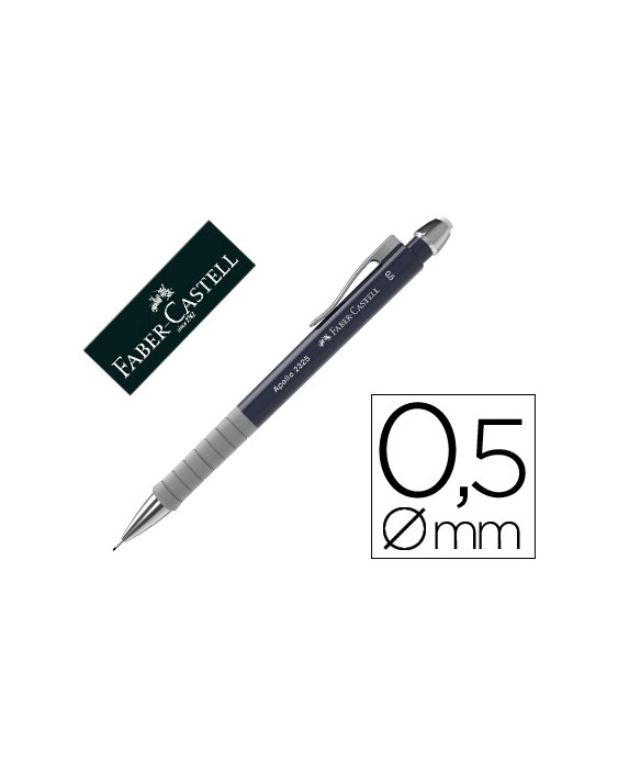 Portaminas faber castell 0,5 mm apollo retractil color azul oscuro