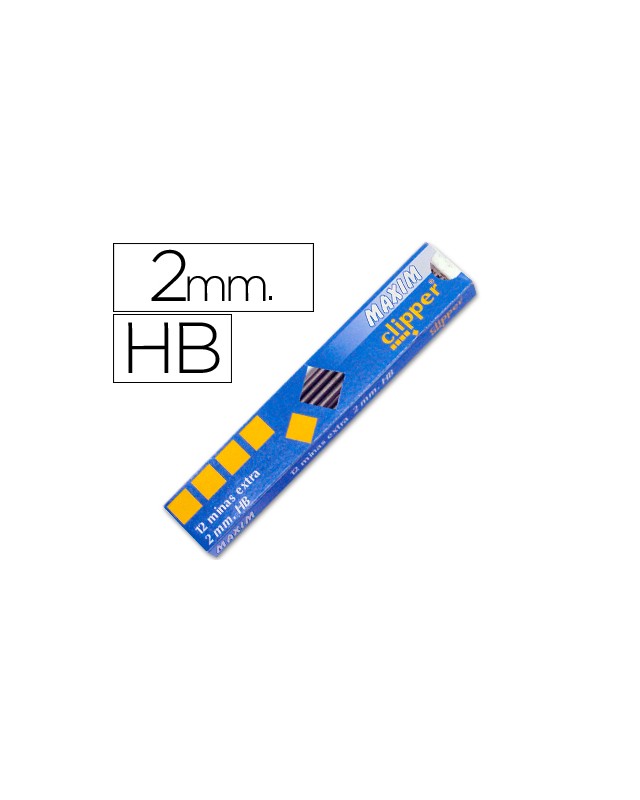 Minas maxim grafito 2 mm estuche de 12 minas