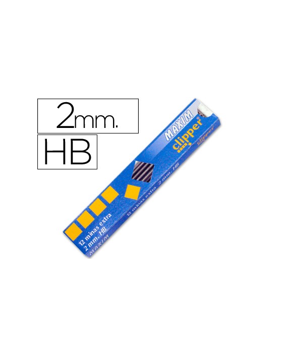 Minas maxim grafito 2 mm estuche de 12 minas