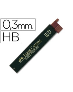 Minas faber grafito 9063 0,3 mm hb estuche de 12 minas