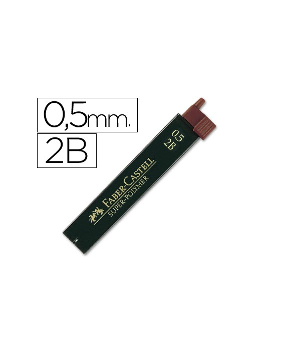 Minas faber grafito 9065 0,5 mm 2b estuche de 12 minas