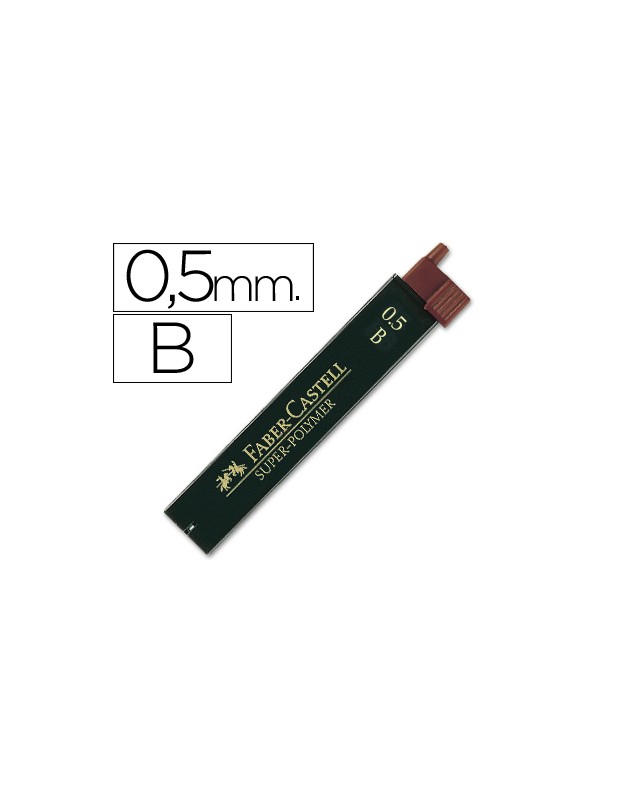 Minas faber grafito 9065 0,5 mm b estuche de 12 minas