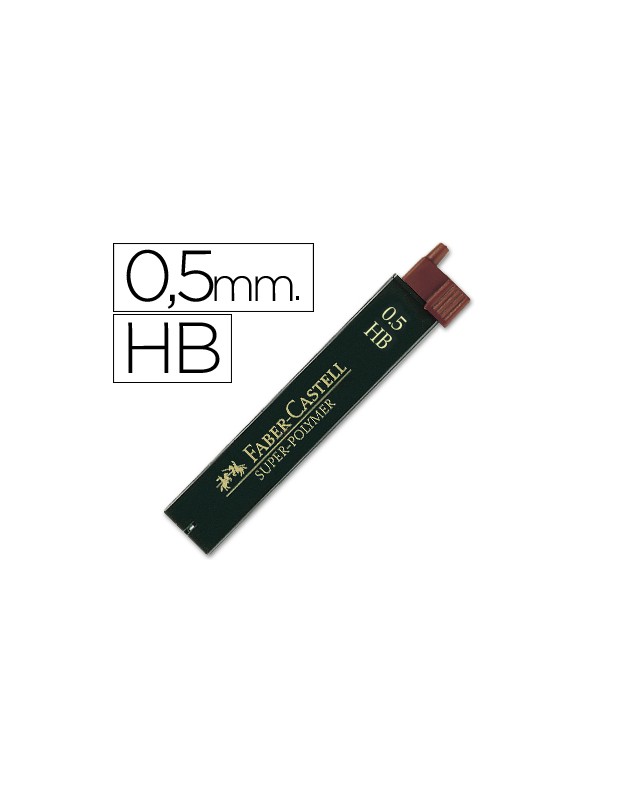 Minas faber grafito 9065 0,5 mm hb estuche de 12 minas
