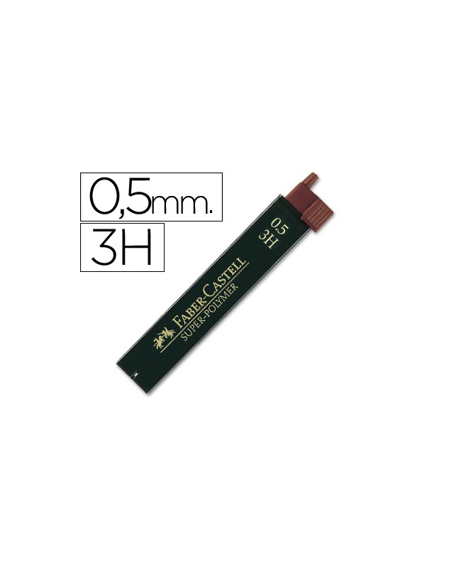 Minas faber grafito 9065 0,5 mm 3h estuche de 12 minas
