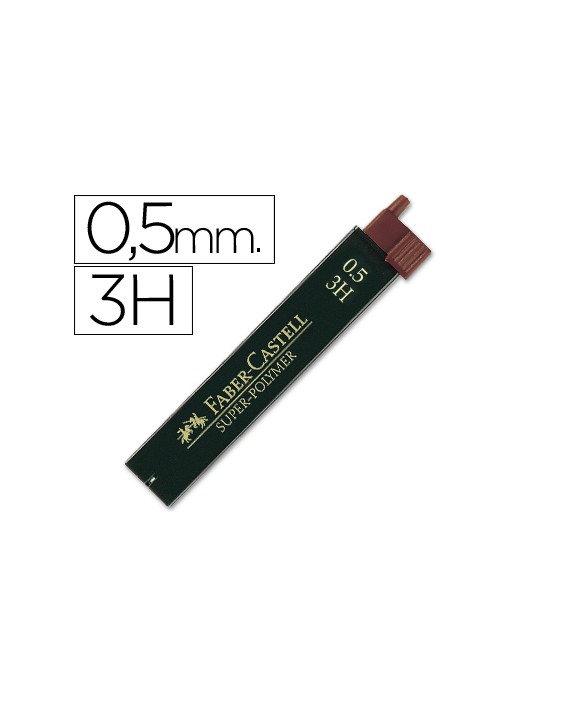 Minas faber grafito 9065 0,5 mm 3h estuche de 12 minas