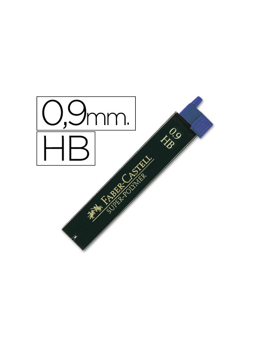 Minas faber grafito 9069 0,9 mm hb estuche de 12 minas