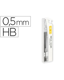 Minas liderpapel grafito 0,5 mm hb tubo de 12 minas longitud 60 mm